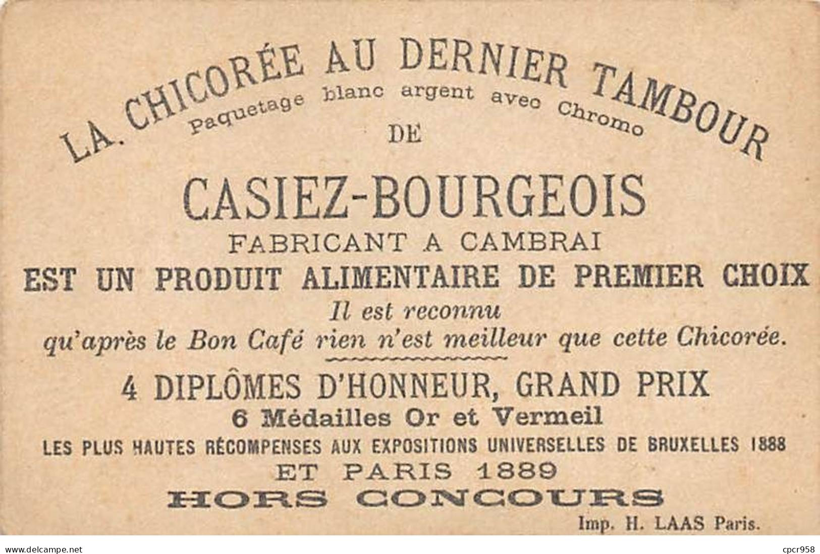 Chromos.AM15047.6x9 Cm Environ.Chicorée Au Dernier Tambour.Femme Tenant Une Pancarte. - Té & Café