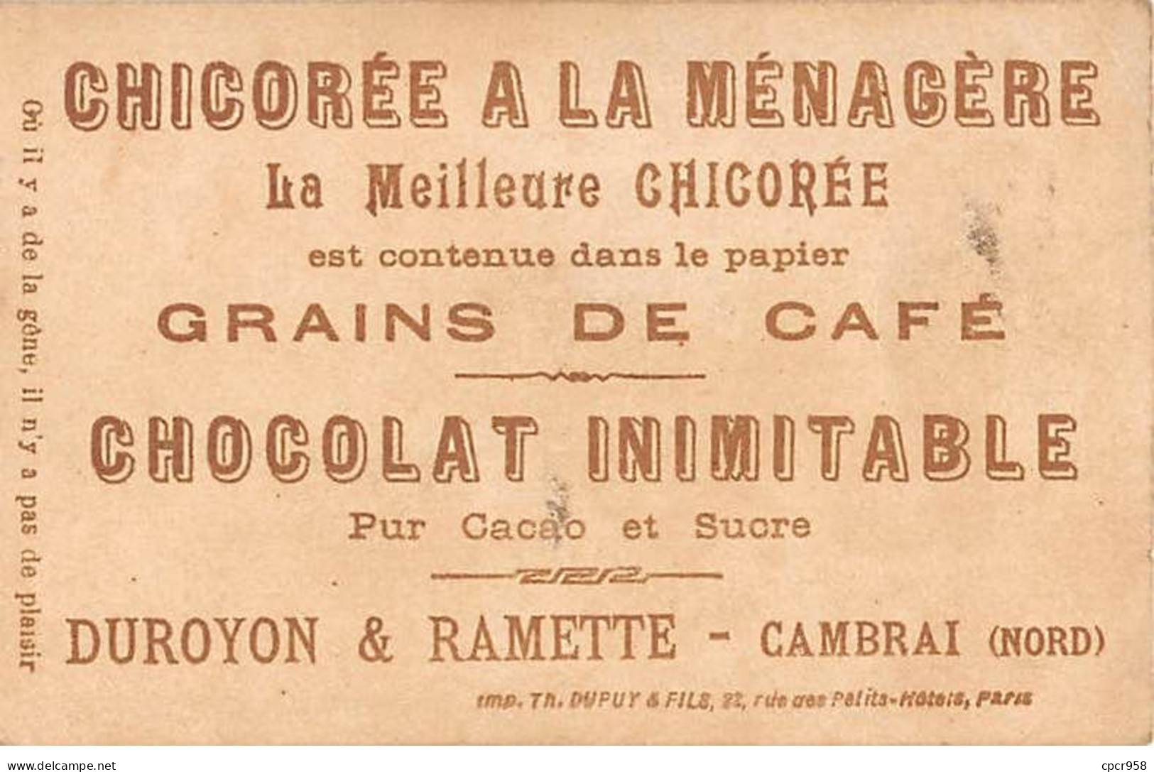 Chromos.AM15139.6x9 Cm Environ.Chicorée à La Ménagère. Où Il Y A De La Hyène, Il N'y A Pas De Plaisir - Sonstige & Ohne Zuordnung