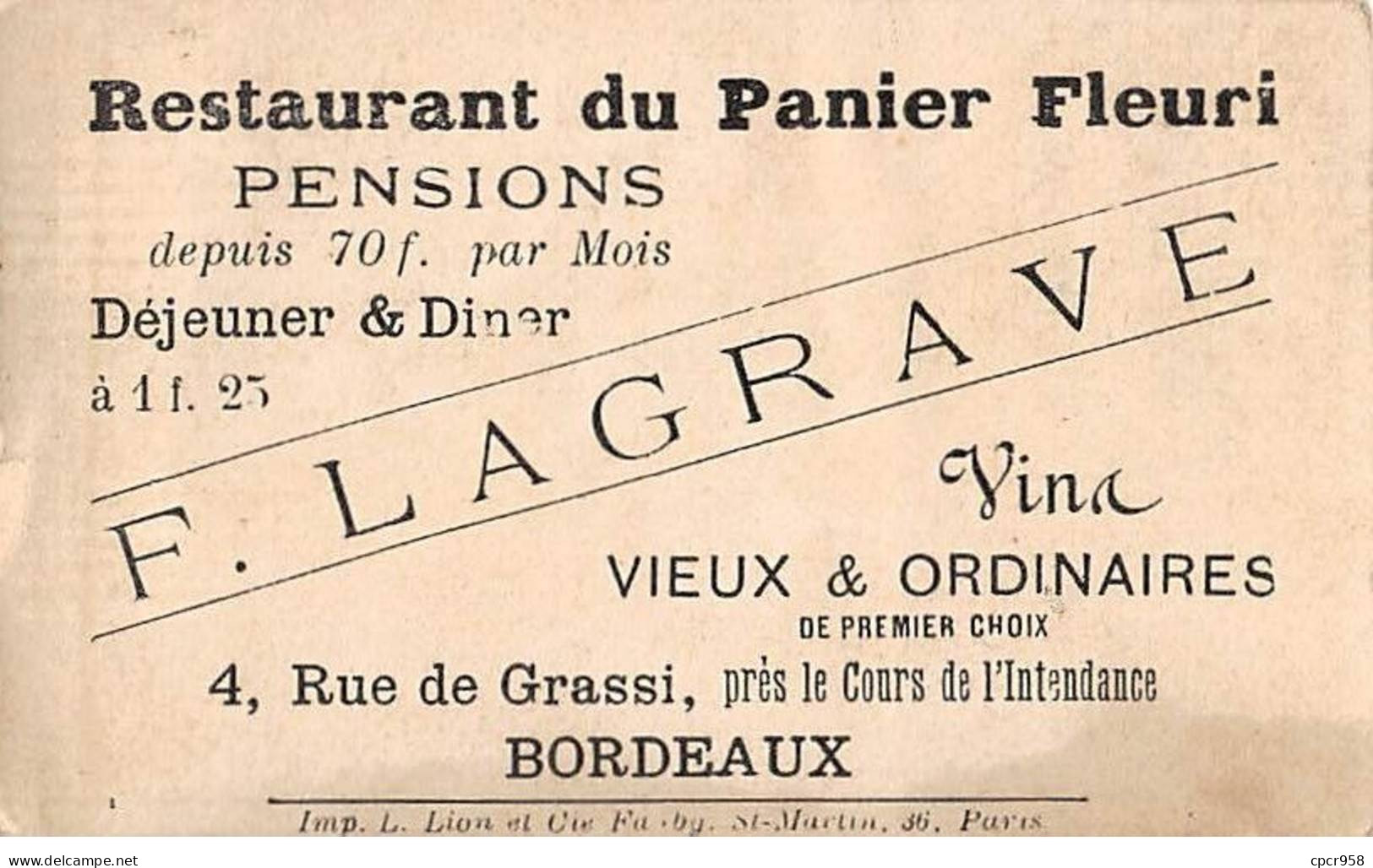 Chromos.AM15031.6x9 Cm Environ.Restaurant.Oiseau Tenant Une échelle Où Un Garçon Se Tient - Sonstige & Ohne Zuordnung