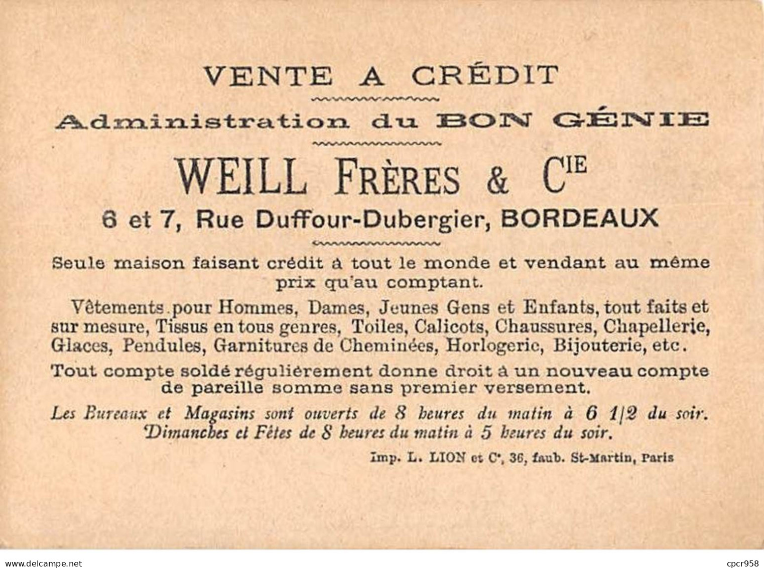 Chromos.AM15019.6x9 Cm Environ.Administration Du Bon Génie.Vente à Crédit.Mai.Les Fleurs.Marchande - Sonstige & Ohne Zuordnung