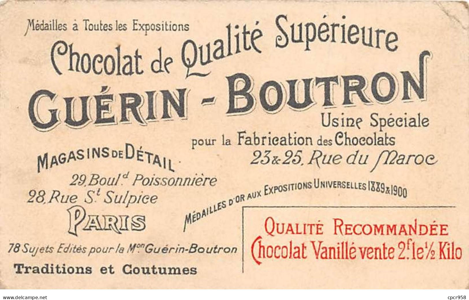 Chromos.AM13493.Guérin-Boutron.10x6 Cm Environ.La Fête Du Carri (Vaucluse).Dans Certaines Communes... - Guérin-Boutron