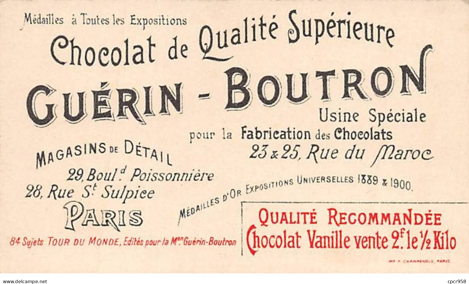 Chromos.AM13489.Guérin-Boutron.10x6 Cm Environ.Le Tour Du Monde En 84 étapes.73.En Tunisie.Le Palais Du Bardo - Guérin-Boutron