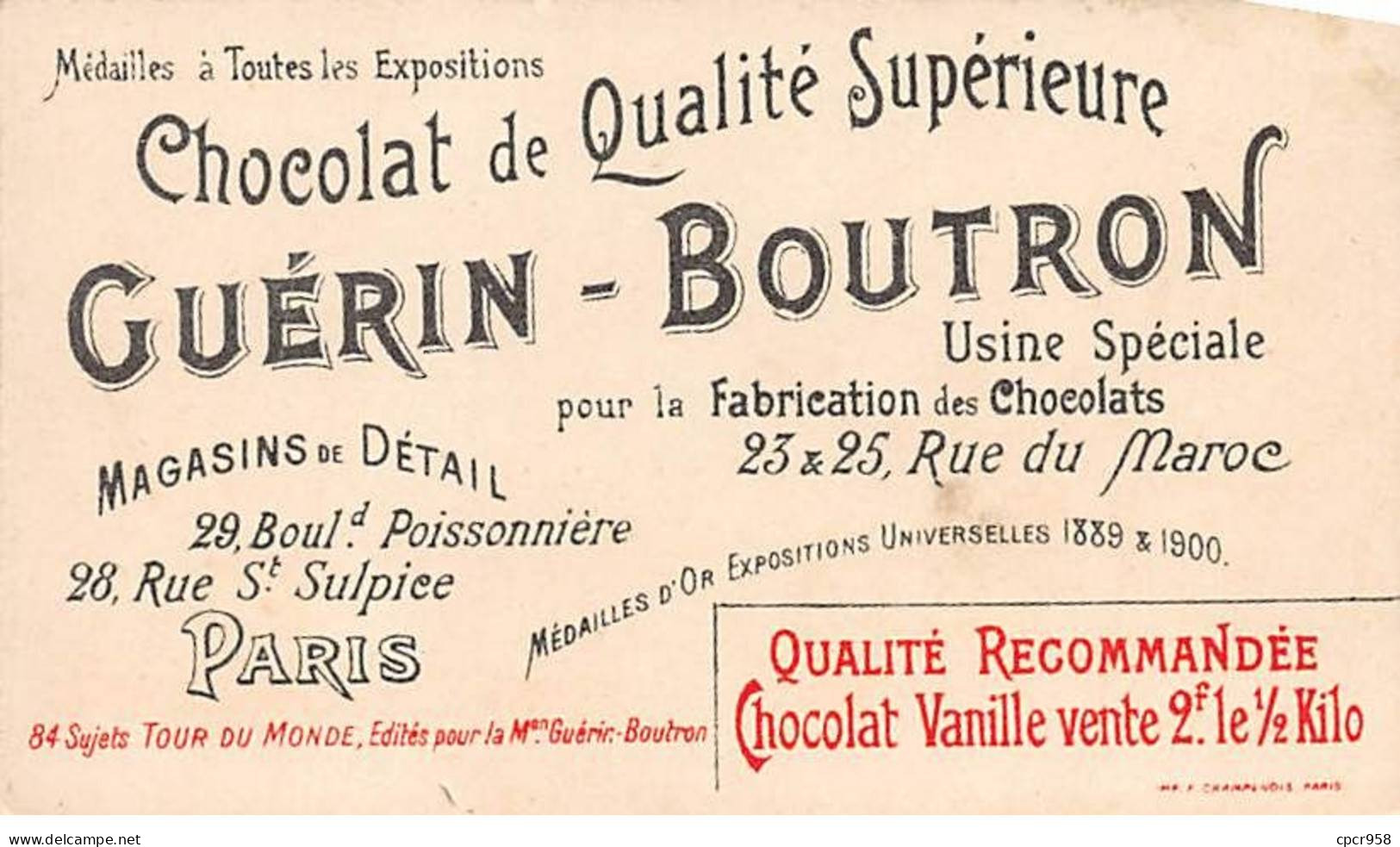 Chromos.AM13487.Guérin-Boutron.10x6 Cm Environ.Le Tour Du Monde En 84 étapes.6.En Ecosse.Visite Au Château De Balmoral - Guérin-Boutron