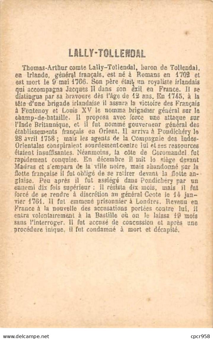 Chromos.AM15571.6x9 Cm Environ.Lally Tollendal.Baron De Tollendal.Irlande - Sonstige & Ohne Zuordnung