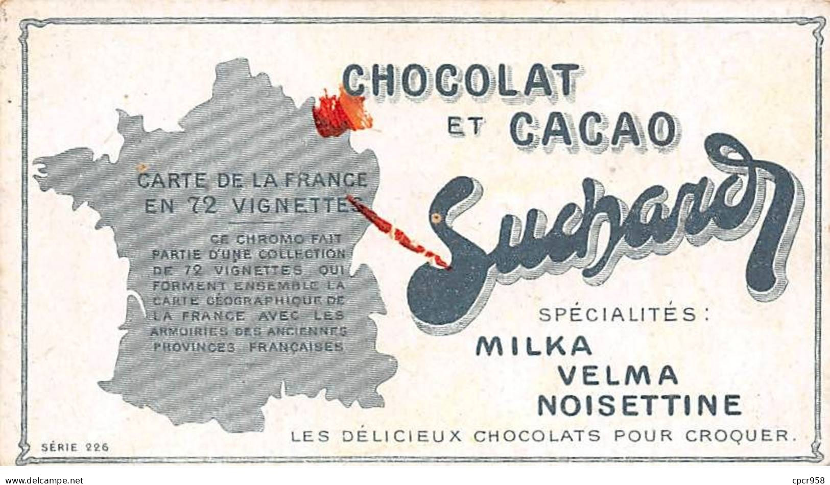 Chromos.AM14330.6x9 Cm Environ.Suchard.Cartes De France.N°55.Cantal.Aveyron - Suchard