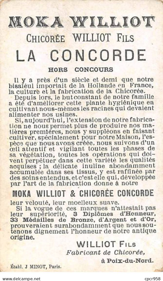 Chromos.AM16235.6x9 Cm Environ.Moka.Williot.Tabac.Je Voudrais Des Cigares Ni Trop Forts Ni Trop Faibles... - Tè & Caffè