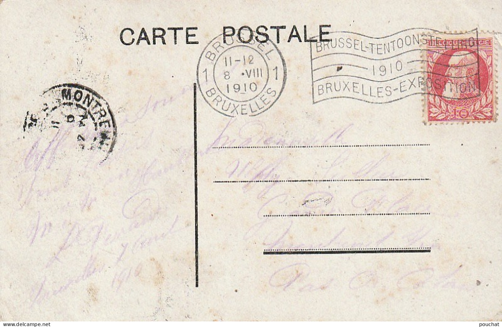 ZY 82- BRUXELLES ( BELGIQUE ) - EXPOSITION 1910 - LE PAVILLON DE MONACO - CARTE COLORISEE - 2 SCANS - Exposiciones Universales