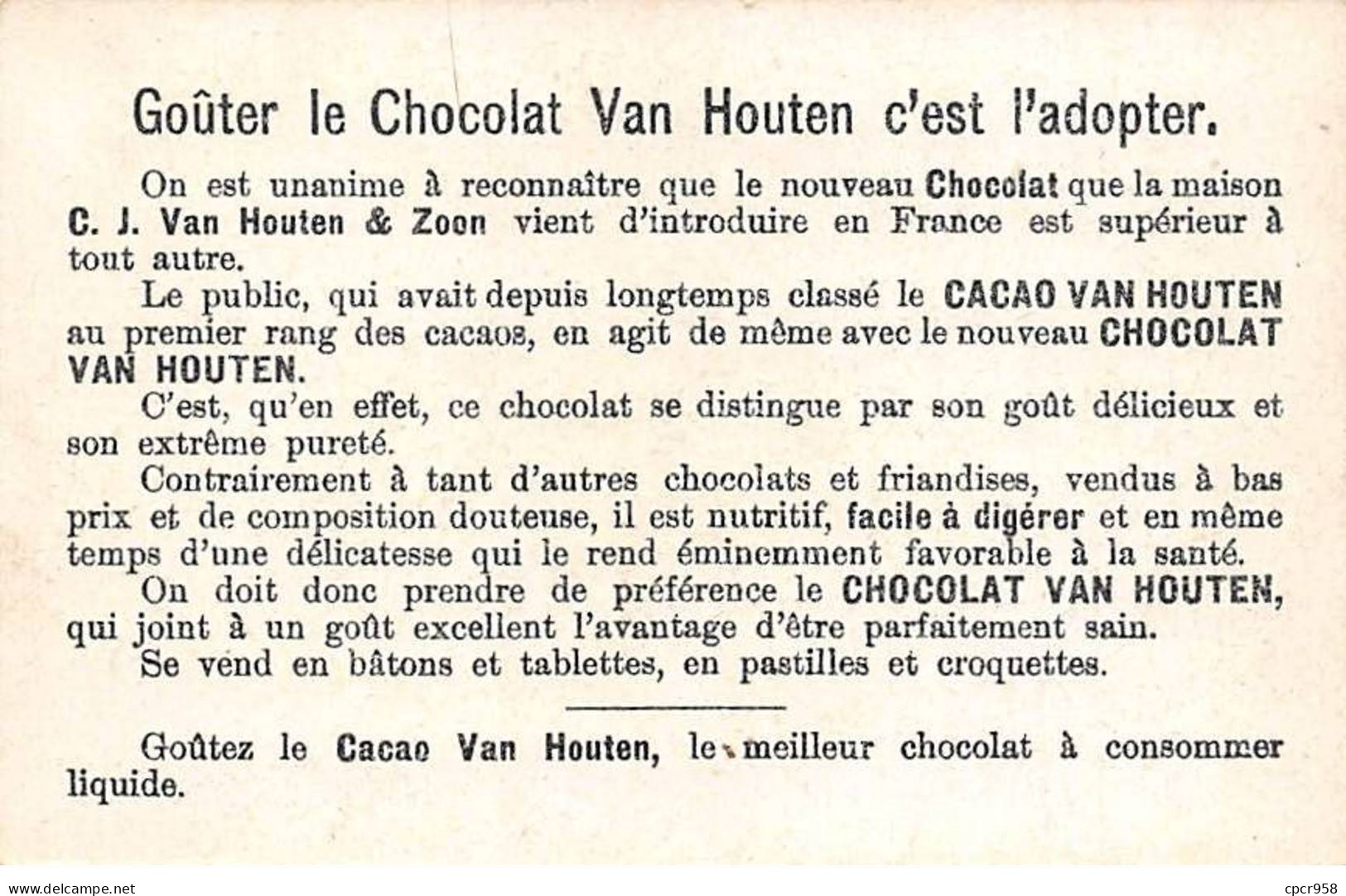 Chromos.AM16158.7x11 Cm Environ.Chocolat.Van Houten.Station Lacustre - Van Houten