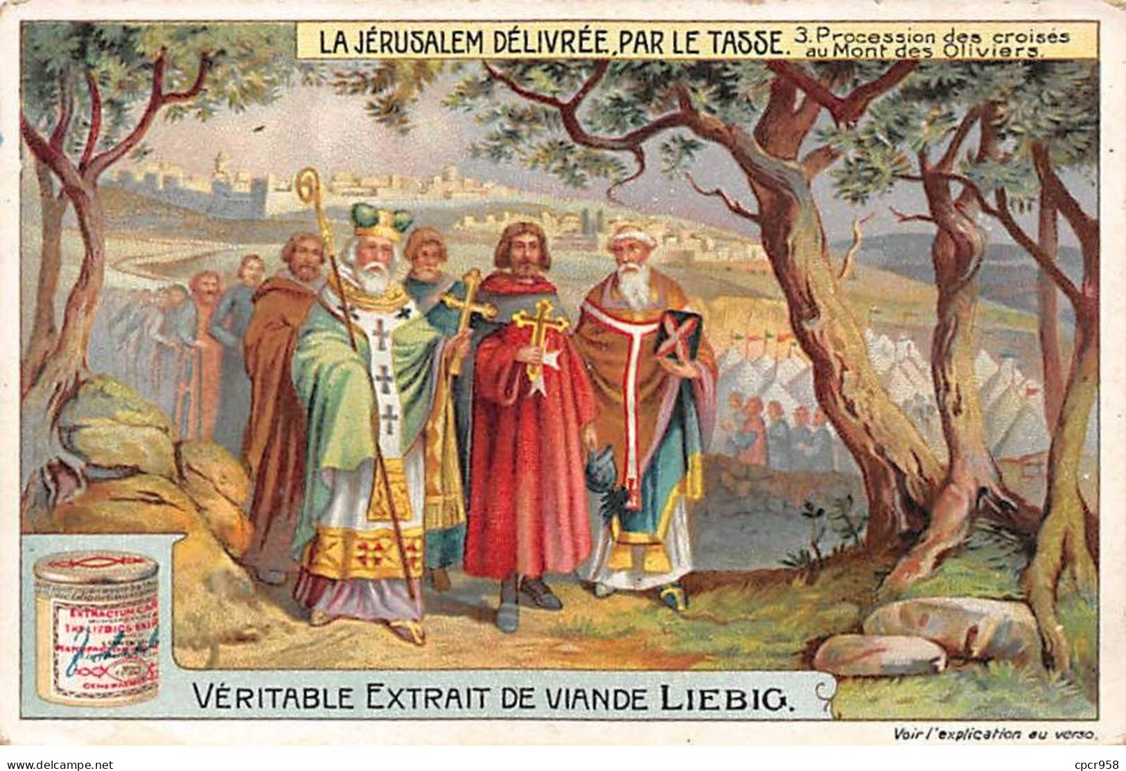 Chromos.AM13128.Liebig.Jérusalem Délivrée Par Le Tasse.3.Procession Des Croisés Au Mont Des Oliviers - Liebig