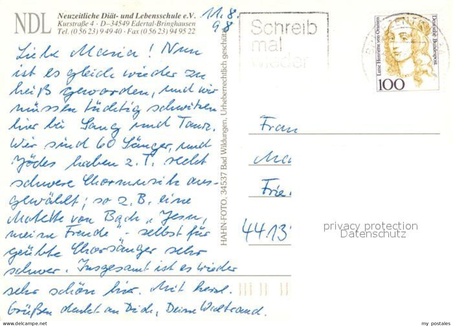 73651654 Bringhausen Neuzeitliche Diaet- Und Lebensschule E.V. Speiseraum Garten - Otros & Sin Clasificación
