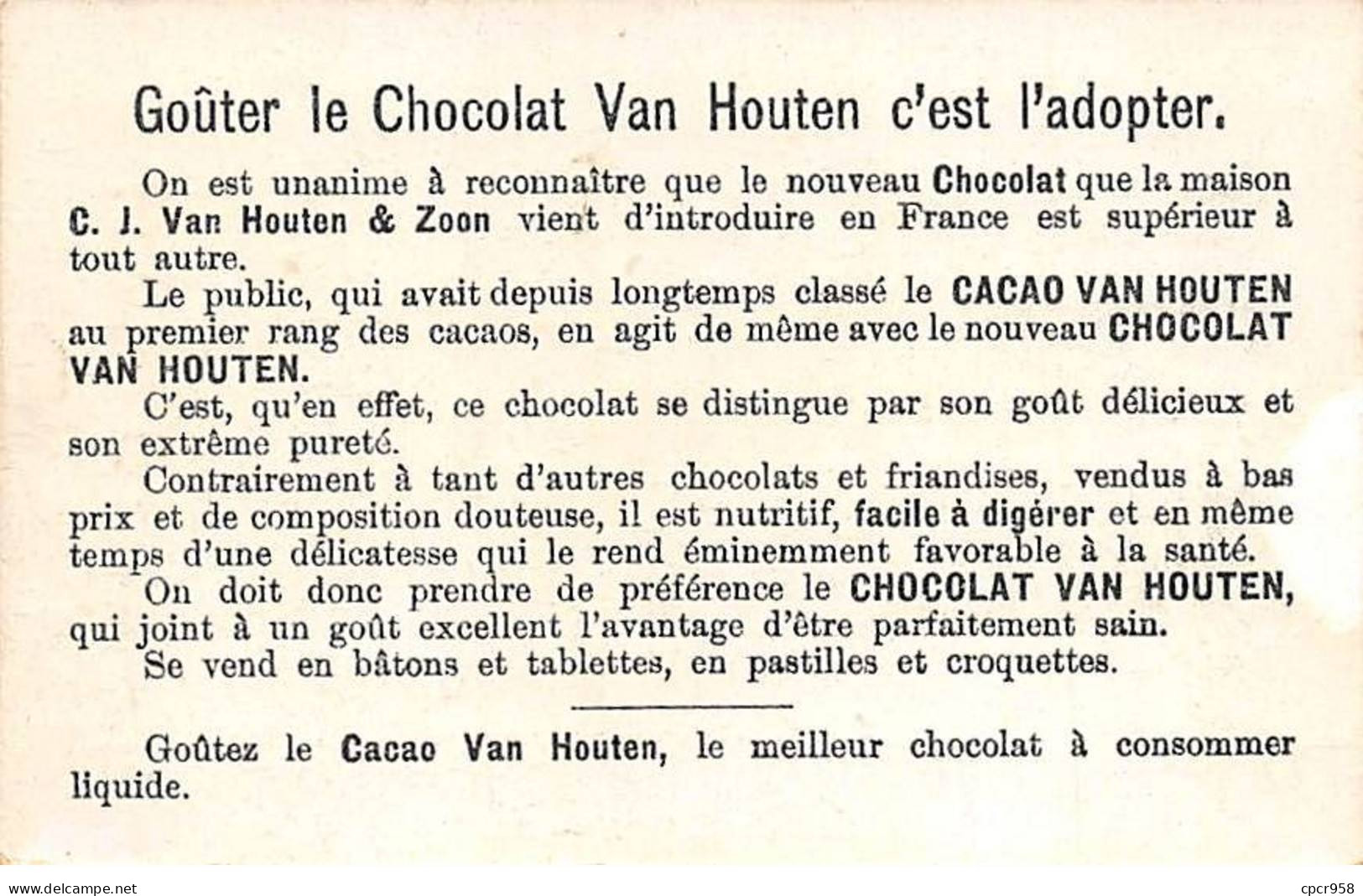 Chromos.AM16135.7x11 Cm Environ.Chocolat.Van Houten.Station Lacustre - Van Houten