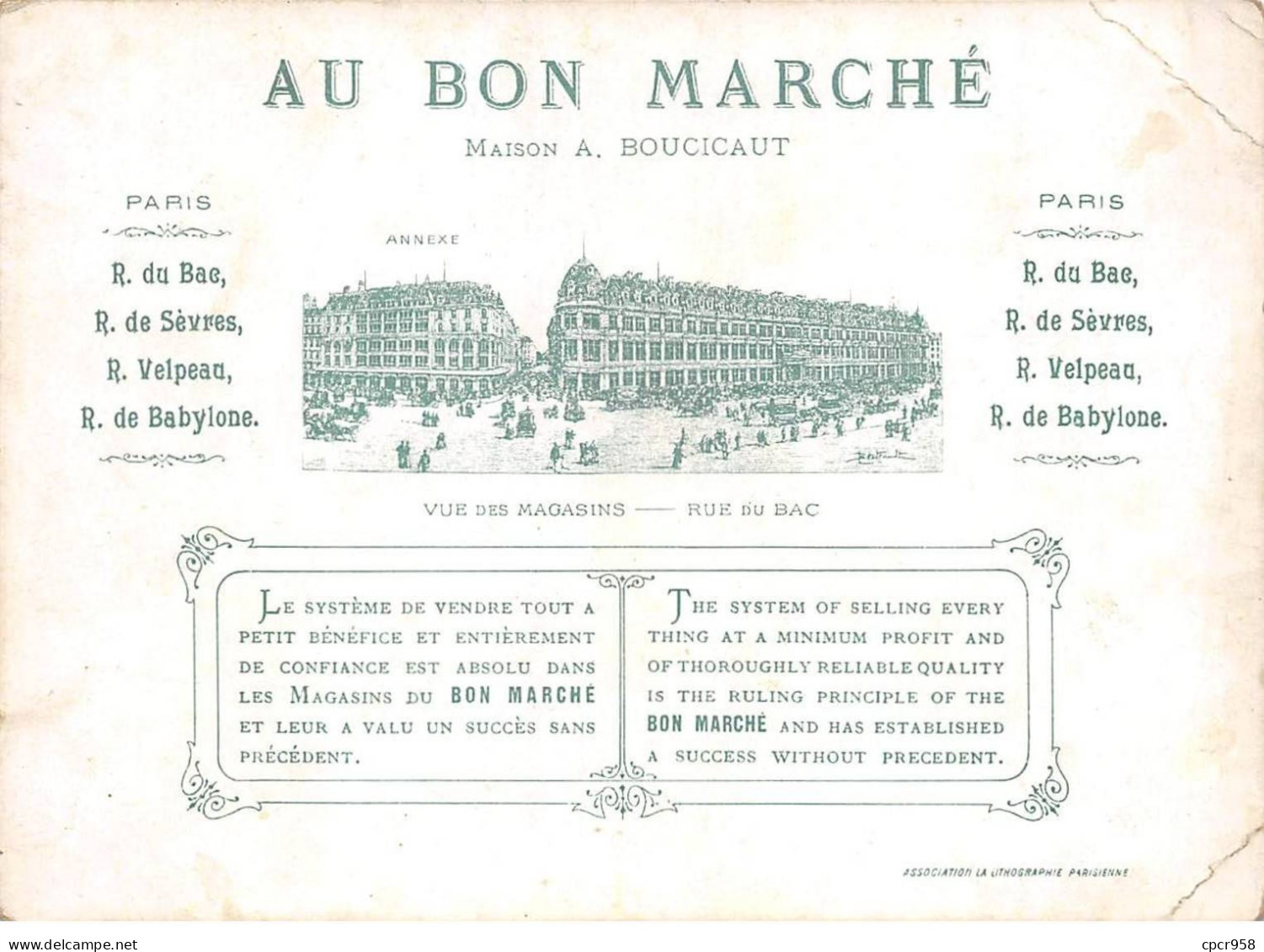 Chromos.AM16758.11x16 Cm Environ.Au Bon Marché.La Belle Au Bois Dormant.Le Fils Du Roy étant Allé à La Chasse... - Au Bon Marché