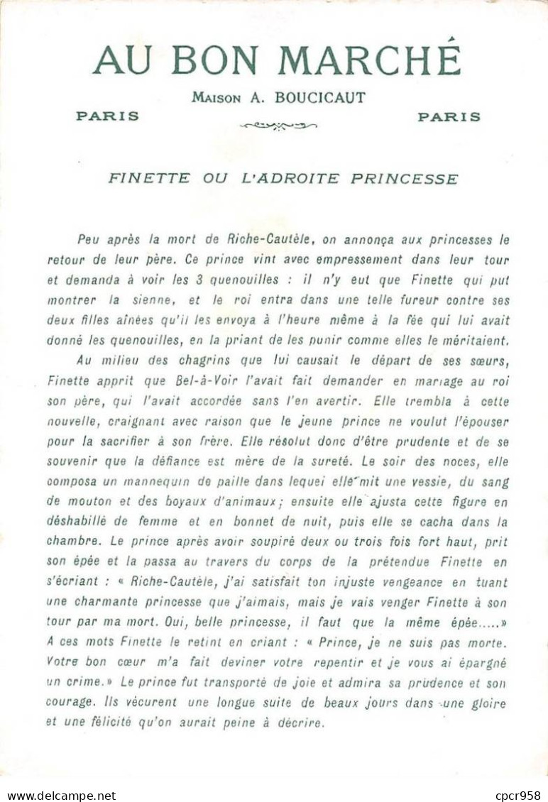 Chromos.AM16753.11x16 Cm Environ.Au Bon Marché.Finette Ou L'adroite Princesse.N°6 - Au Bon Marché