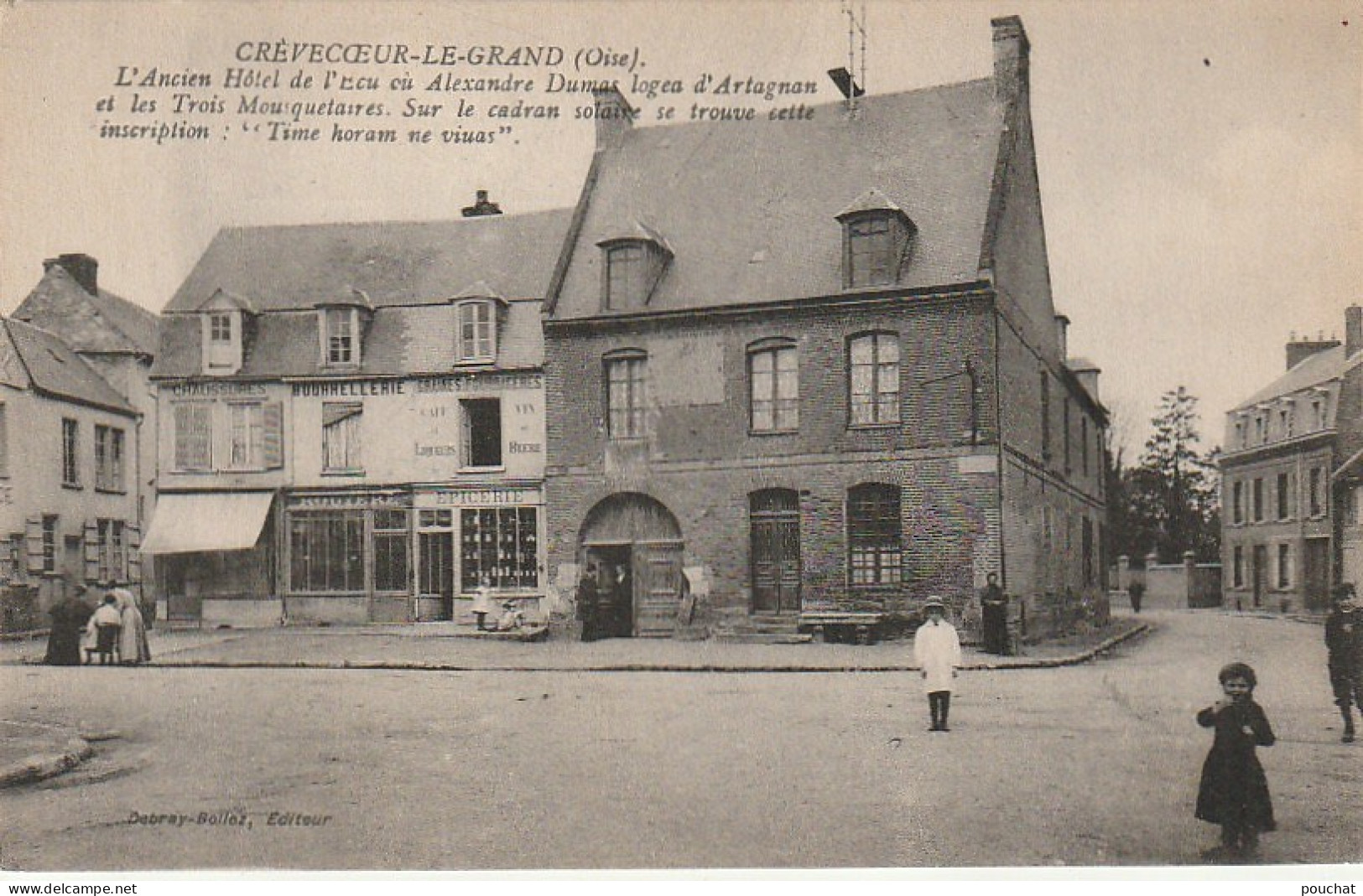 ZY 83-(60) CREVECOEUR LE GRAND - ANCIEN HOTEL DE L' ECU - ANIMATION - EPICERIE , BOURRELLERIE... - 2 SCANS - Crevecoeur Le Grand