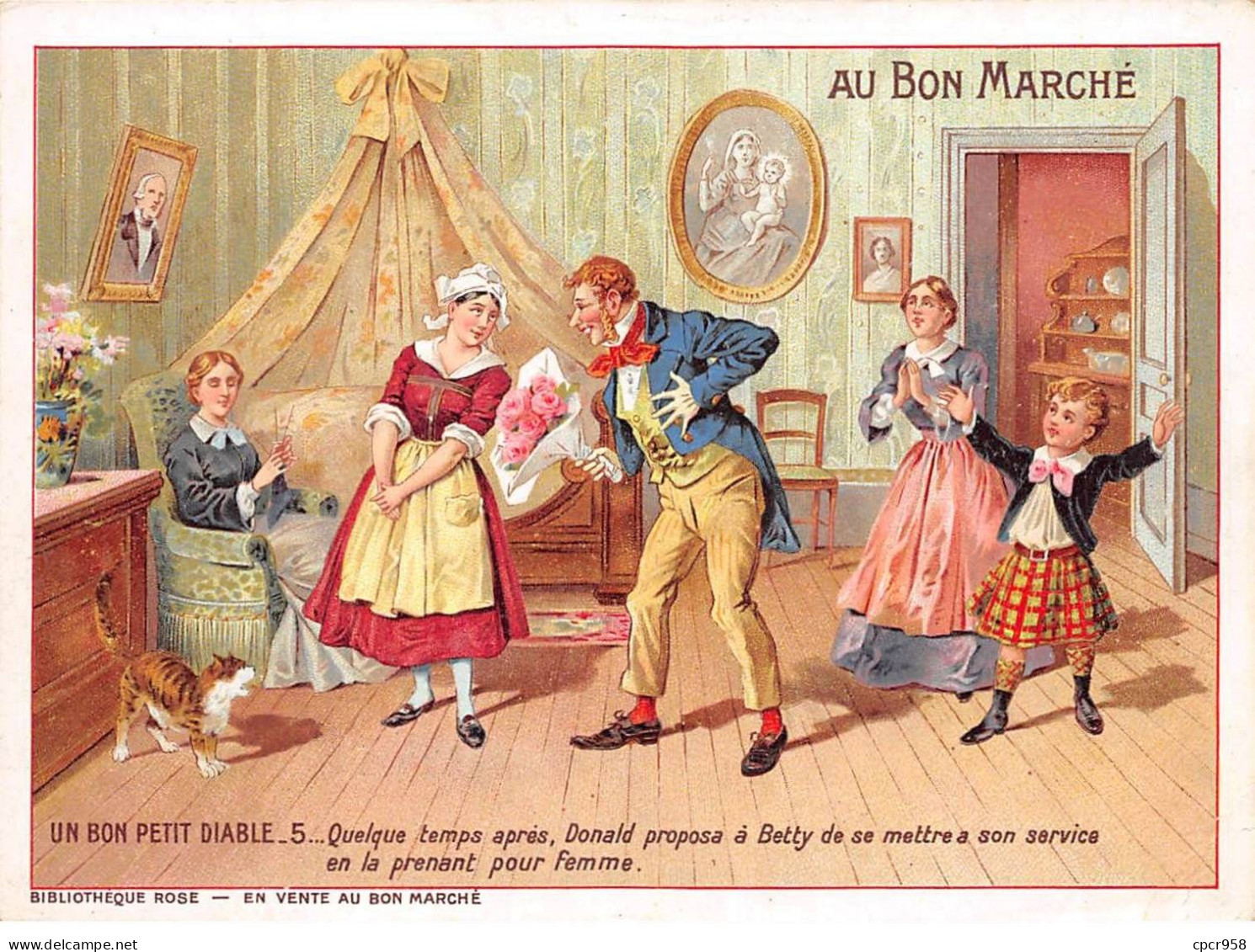 Chromos.AM16734.11x16 Cm Environ.Au Bon Marché.Un Bon Petit Diable.N°5 - Au Bon Marché