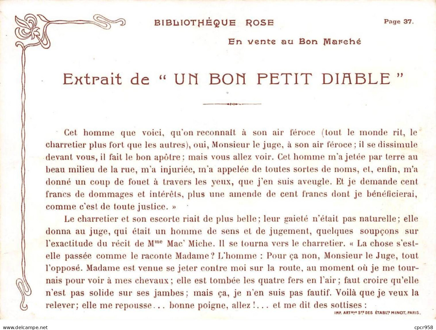 Chromos.AM16735.11x16 Cm Environ.Au Bon Marché.Un Bon Petit Diable.N°2 - Au Bon Marché