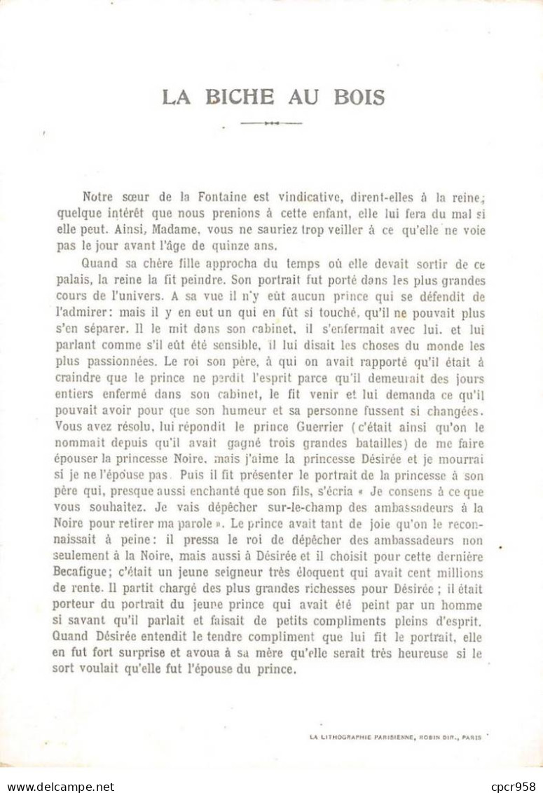 Chromos.AM16717.11x16 Cm Environ.Au Bon Marché.La Biche Au Bois.N°2.Notre Soeur De La Fontaine Est Vindicative... - Au Bon Marché