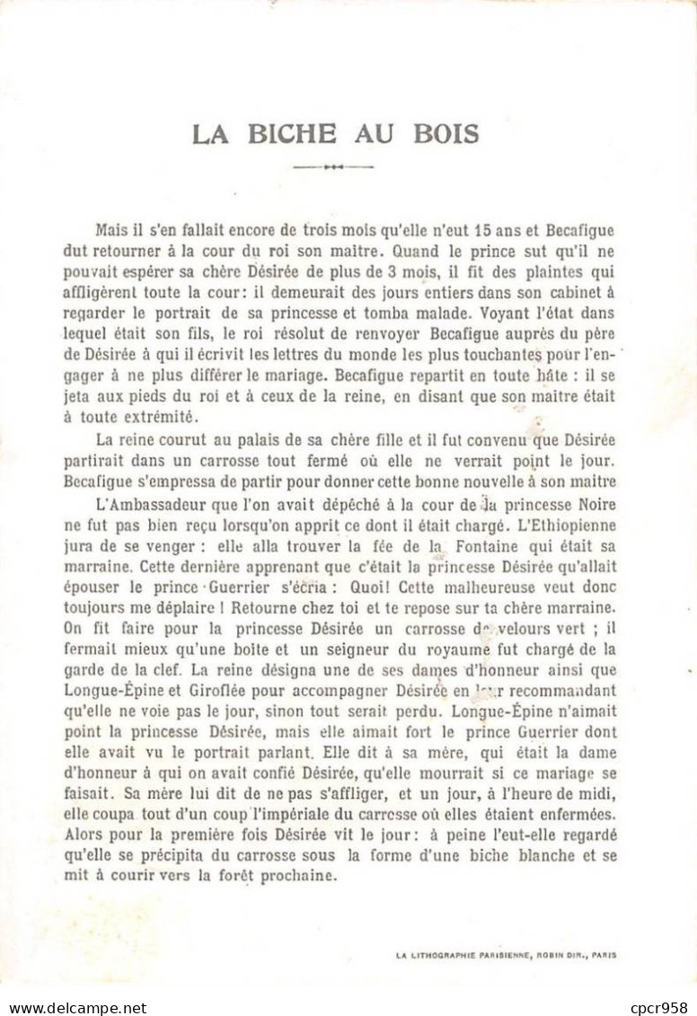 Chromos.AM16718.11x16 Cm Environ.Au Bon Marché.La Biche Au Bois.N°3.Mais Il S'en Fallait Encore De Trois Mois... - Au Bon Marché