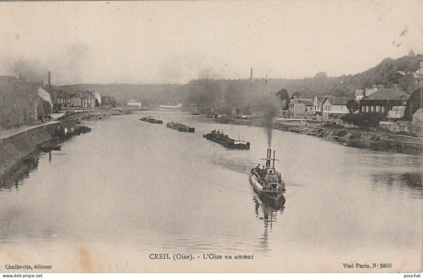 ZY 83-(60) CREIL - L' OISE EN AMONT - PENICHES , BATEAU VAPEUR - 2 SCANS - Creil