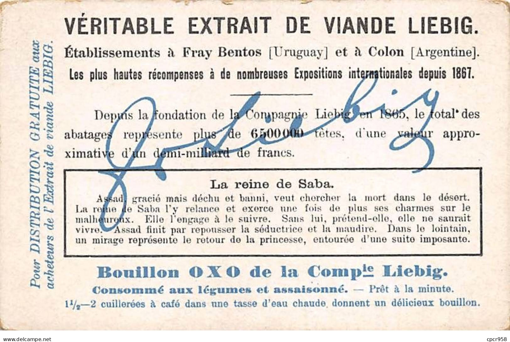 Chromos.AM13401.Liebig.Opéra De C.Goldmark.La Reine De Saba.5.Assad Qui Voit Dans Un Mirage Le Cortège De La Reine... - Liebig