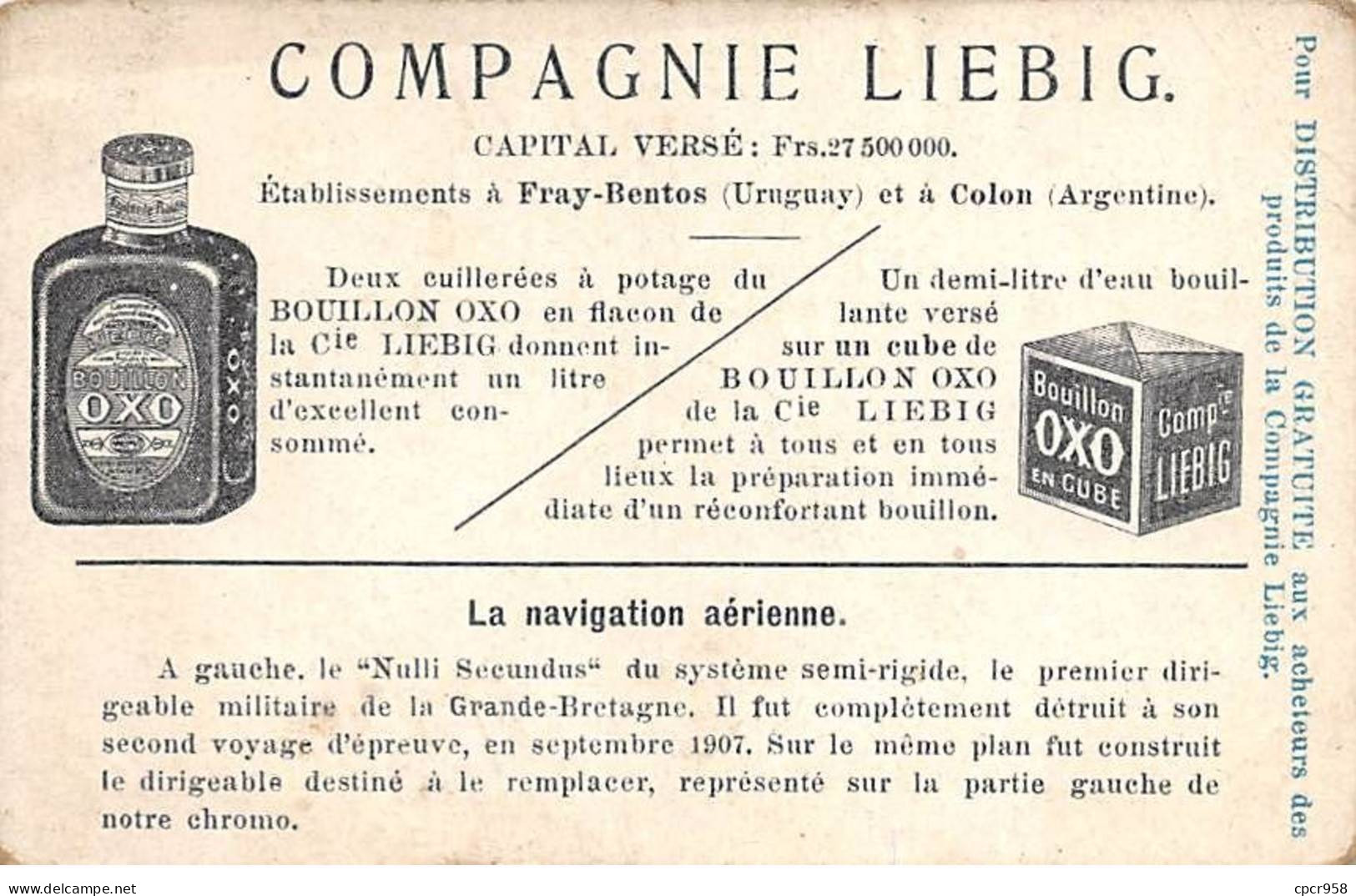 Chromos.AM13376.Liebig.La Navigation Aérienne.Le "Nulli Secundus".Son Successeur - Liebig