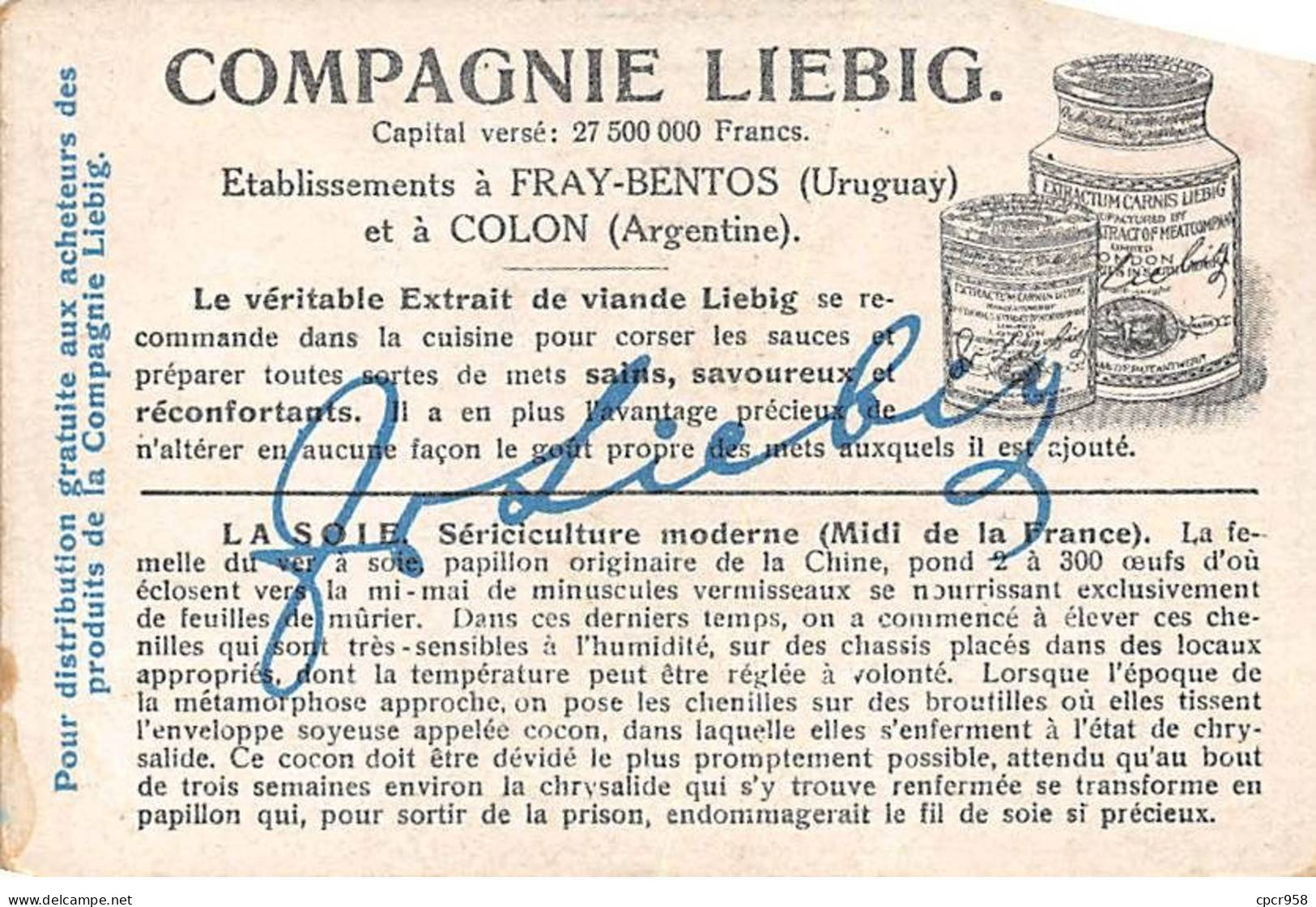 Chromos.AM13355.Liebig.La Soie.6.Sériciculture Moderne (Midi De La France) - Liebig