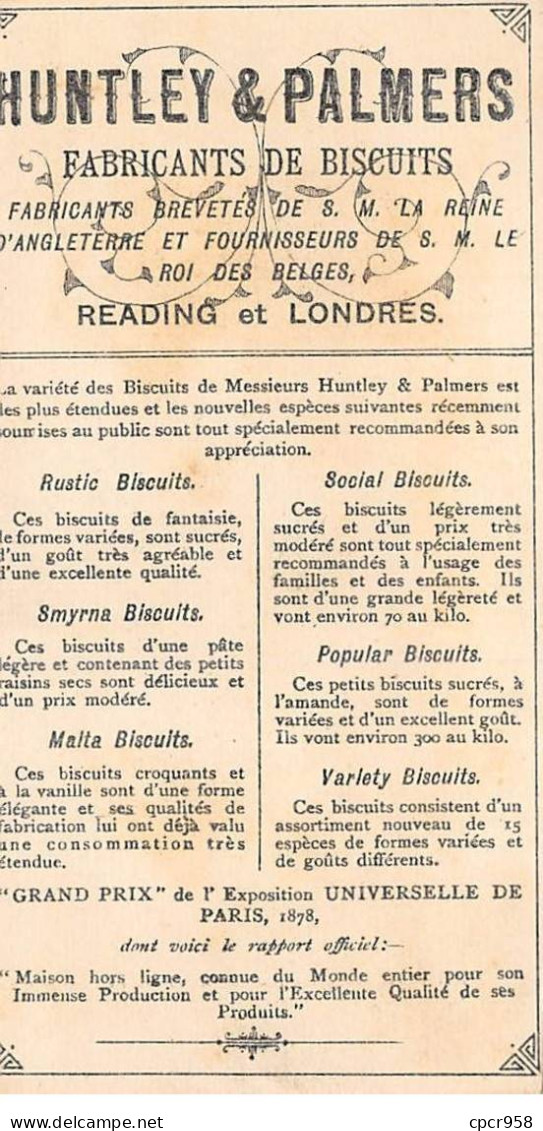 Chromos.AM16651.7x13 Cm Environ.Huntley Et Palmers.Biscuits.Italiens - Altri & Non Classificati