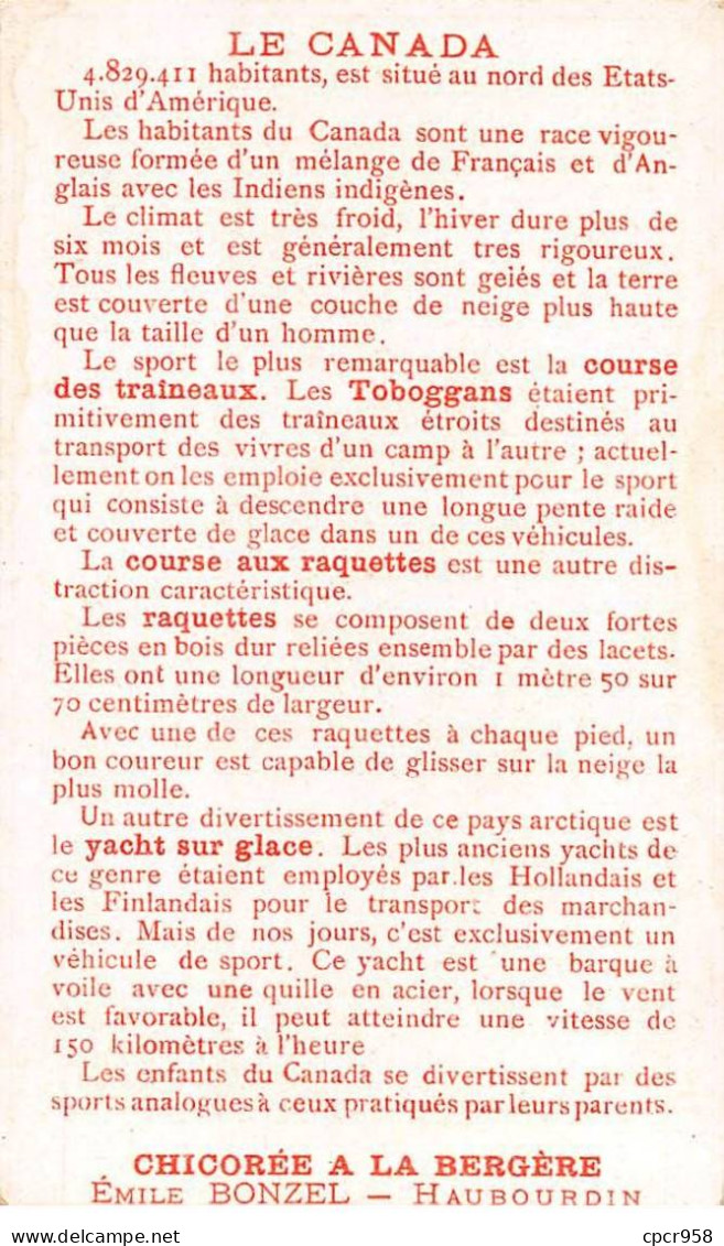 Chromos.AM16626.9x13 Cm Environ.Chicorée.A La Bergère.Le Canada.course De Traineaux.Toboggans.Raquettes.Yacht Sur Glace - Tè & Caffè