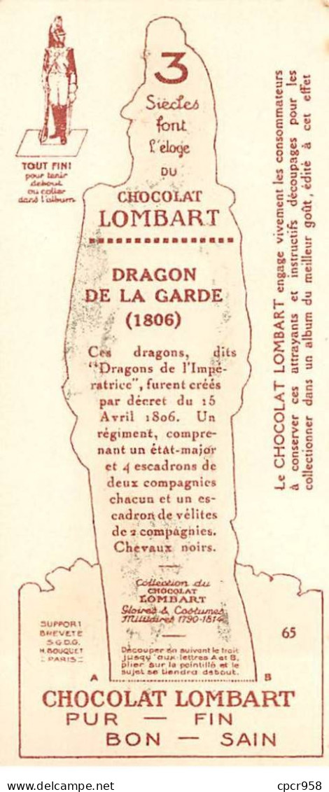 Chromos.AM16641.5x12 Cm Environ.Chocolat.Lombart.N°65.1806.Dragon - Lombart