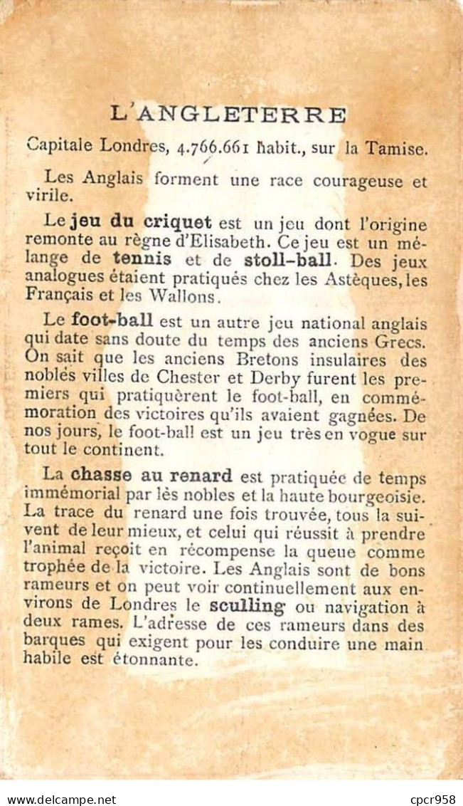 Chromos.AM16610.9x13 Cm Environ.Chicorée.A La Boulangère.Angleterre.criquet.Foot-ball.Chasse Au Renard.Sculling - Tè & Caffè