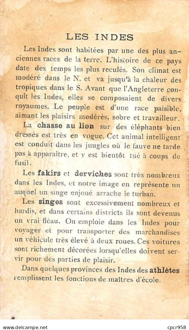 Chromos.AM16609.9x13 Cm Environ.Chicorée.A La Boulangère.Inde.Chasse Au Lion.fakirs.Derviches.Singes - Tè & Caffè