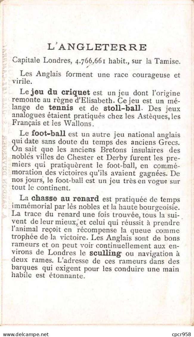 Chromos.AM16606.9x13 Cm Environ.Chicorée.A La Boulangère.Angleterre.Criquet.Chasse Au Renard.Foot-ball. - Tè & Caffè