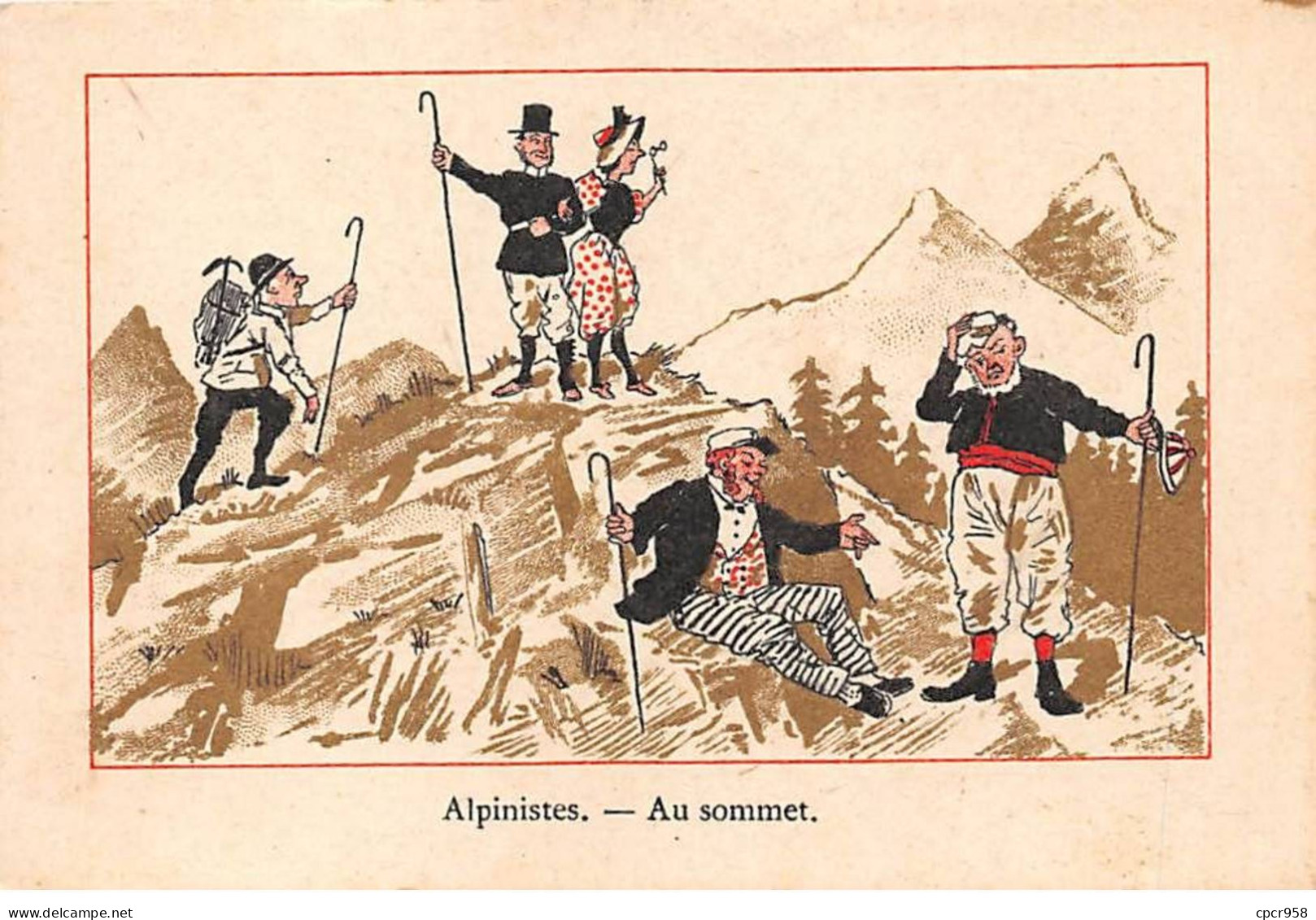 Chromos.AM16572.8x12 Cm Environ.Chicorée.A La Boulangère.Alpinistes.Au Sommet - Tè & Caffè