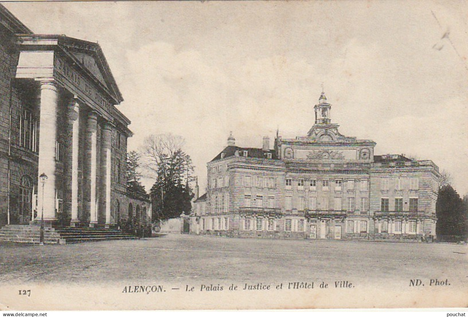 ZY 84-(61) ALENCON - LE PALAIS DE JUSTICE ET L' HOTEL DE VILLE - 2 SCANS  - Alencon