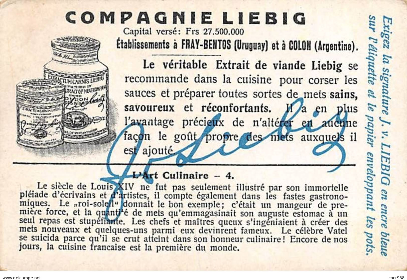 Chromos.AM13248.Liebig.L'art Culinaire Chez Divers Peuples.4.Cuisine Française Du 17ième Siècle - Liebig