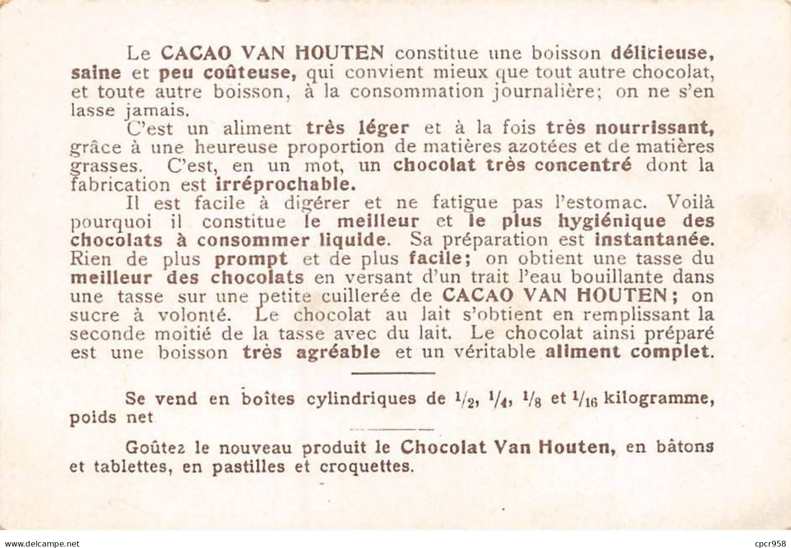 Chromos.AM16463.8x12 Cm Environ.Chocolat.Van Houten.Camp De Kirguis.Prêtre - Van Houten