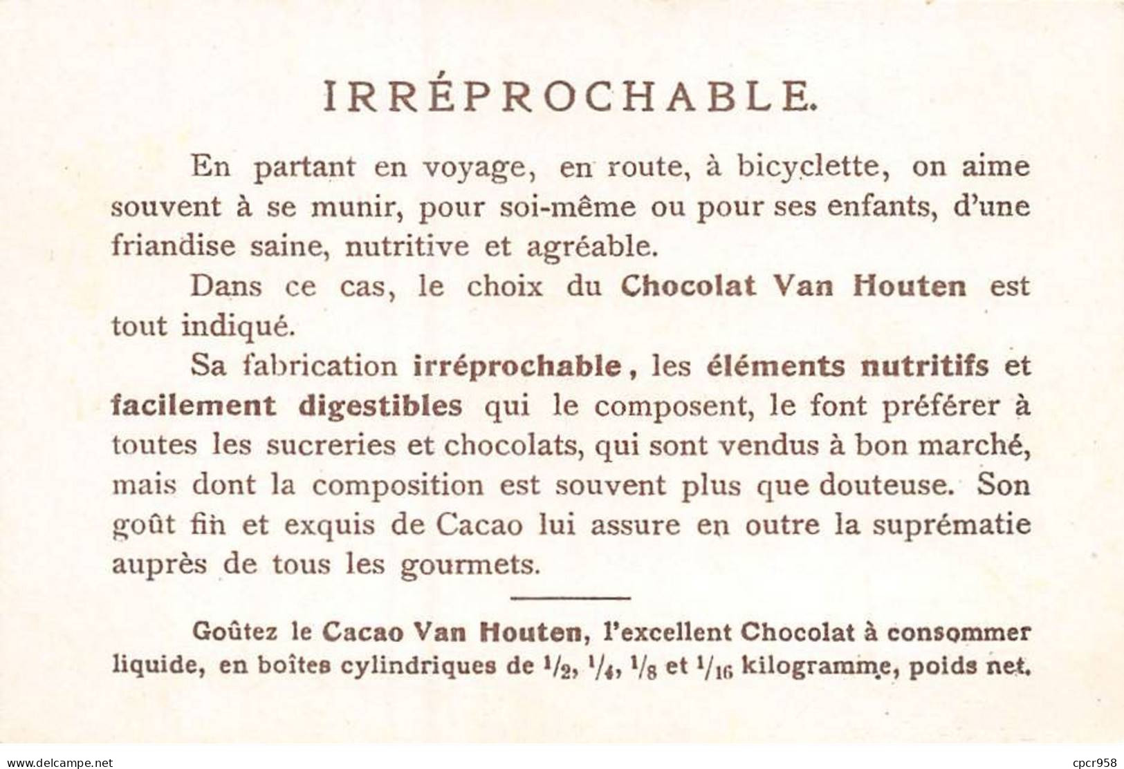 Chromos.AM16460.8x12 Cm Environ.Chocolat.Van Houten.La Manche Et Douvre - Van Houten