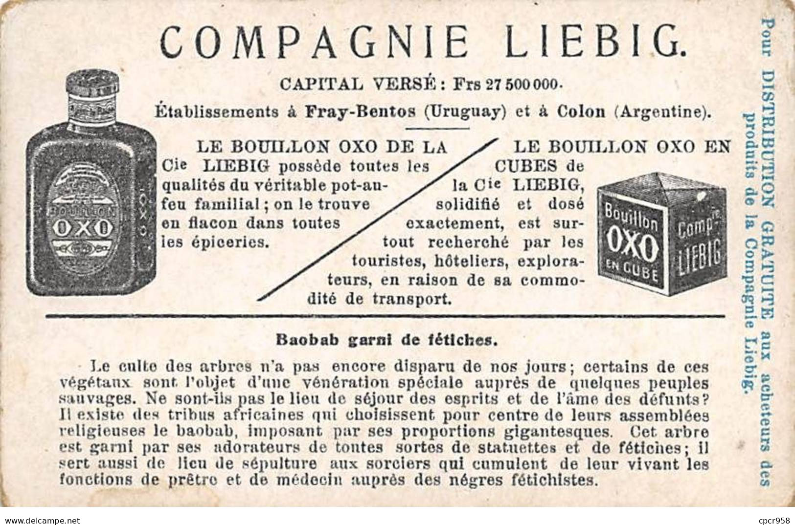 Chromos.AM13228.Liebig.Plantes Sacrées.Baobab Garni De Fétiches Chez Une Peuplade Nègre - Liebig