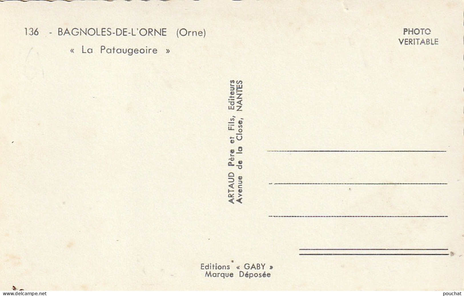 ZY 84-(61) BAGNOLES DE L' ORNE - " LA PATAUGEOIRE " - 2 SCANS - Bagnoles De L'Orne