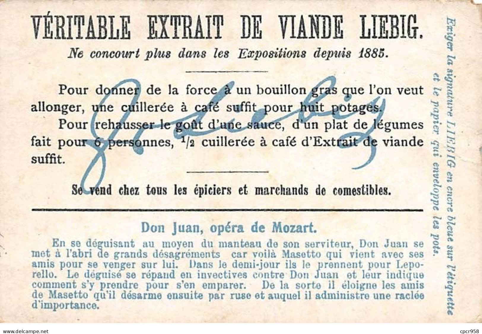 Chromos.AM13224.Liebig.Opéra De Mozart.Don Juan.Acte II.Scène IV.(aux Uns).Vous Prenez De Ce Côté... - Liebig