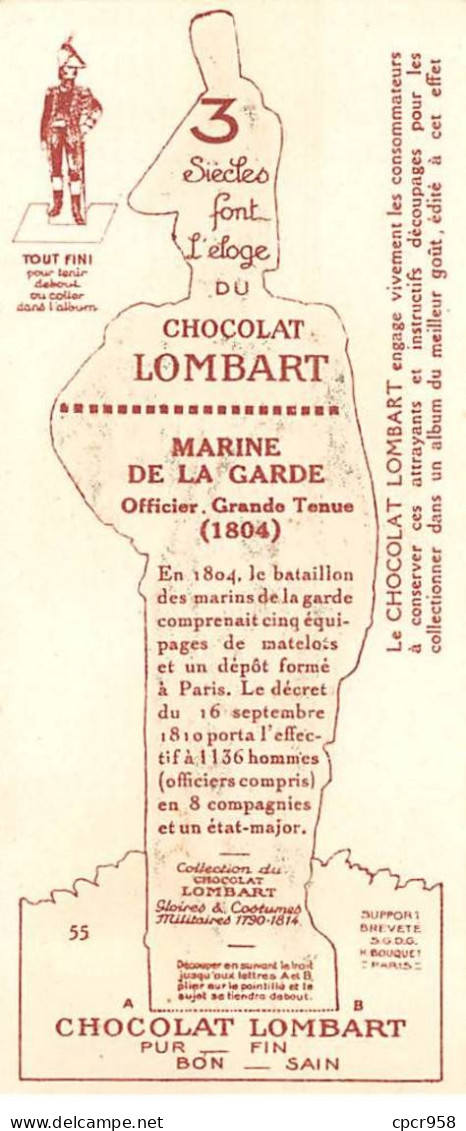 Chromos -COR11147 - Chocolat Lombart - Marine De La Garde Impériale - Officier Grande Tenue - 5x12cm Env. - Lombart