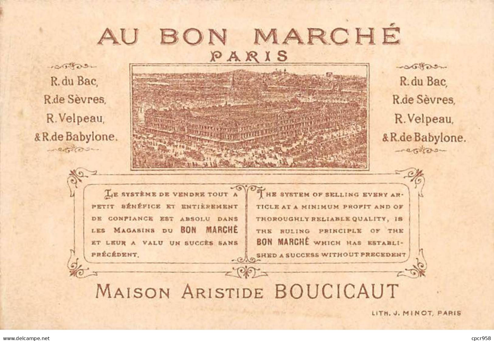 Chromos -COR11132 - Au Bon Marché - Guêpe- Bourdon Violet - Campagne- Maison  - 8x12cm Env. - Au Bon Marché