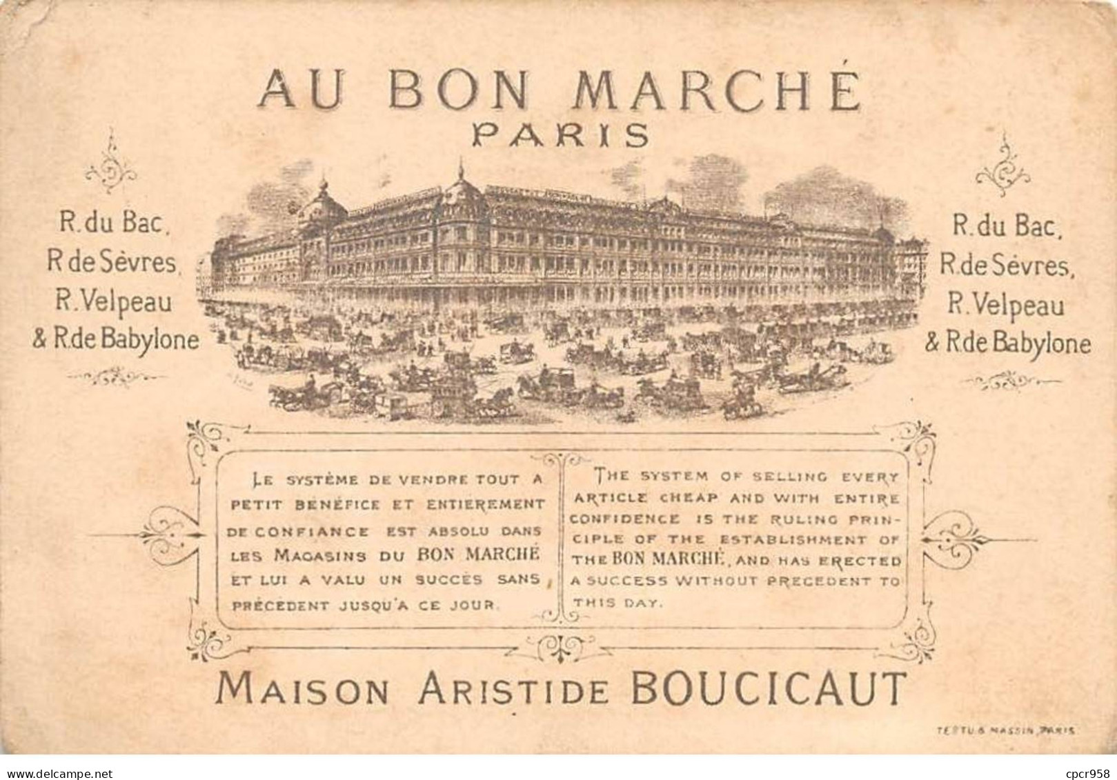 Chromos -COR11118 - Au Bon Marché - Transport De L'état L'Annamite - Bateau - 8x12cm Env. - Au Bon Marché