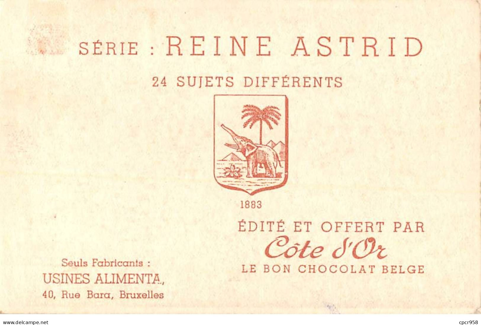 Chromos -COR11073- Chocolat Côte D'or - Reine Astrid- Princesse Joséphine-Charlotte- 8x12cm Env. - Côte D'Or