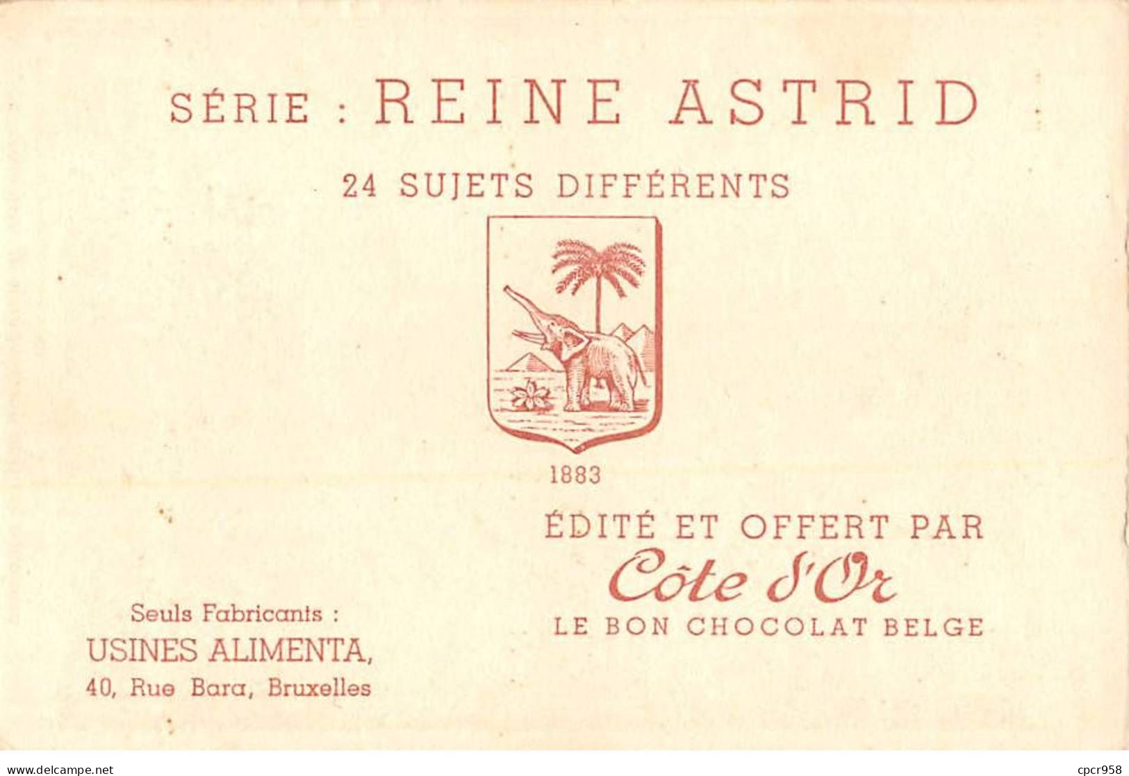 Chromos -COR11067- Chocolat Côte D'or - Reine Astrid - Princesse Joséphine-Charlotte- Revue Des Troupes - 8x12cm Env. - Côte D'Or