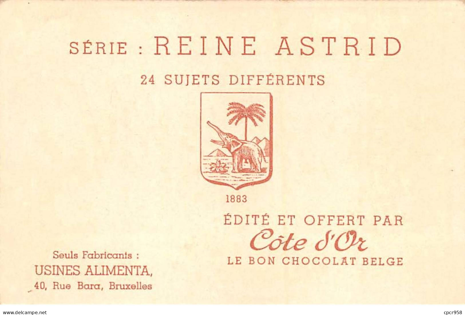 Chromos -COR11057- Chocolat Côte D'or - Reine Astrid - Défilé Des Croisés- Eglise N-D De La Chapelle - 8x12cm Env. - Côte D'Or