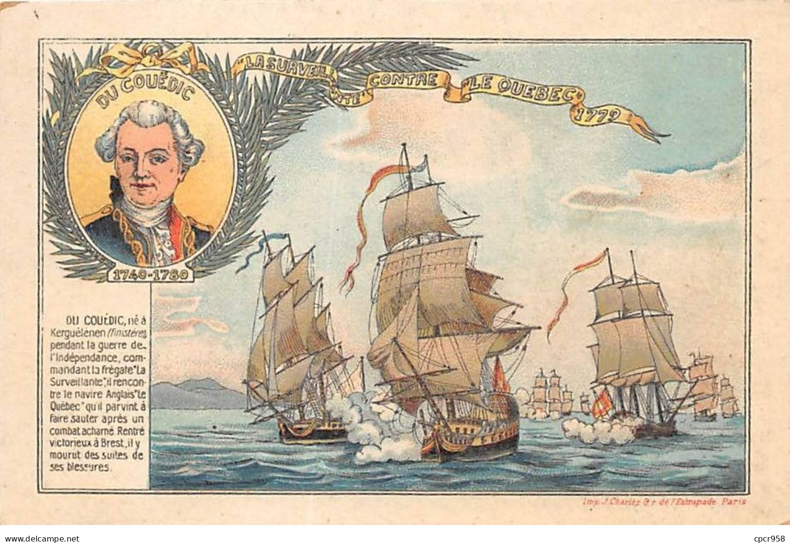 Chromos -COR11087- Chicorée à La Boulangère- Du Couëdic- La Surveillante- Le Québec- Bateaux  - 8x12cm Env. - Tea & Coffee Manufacturers