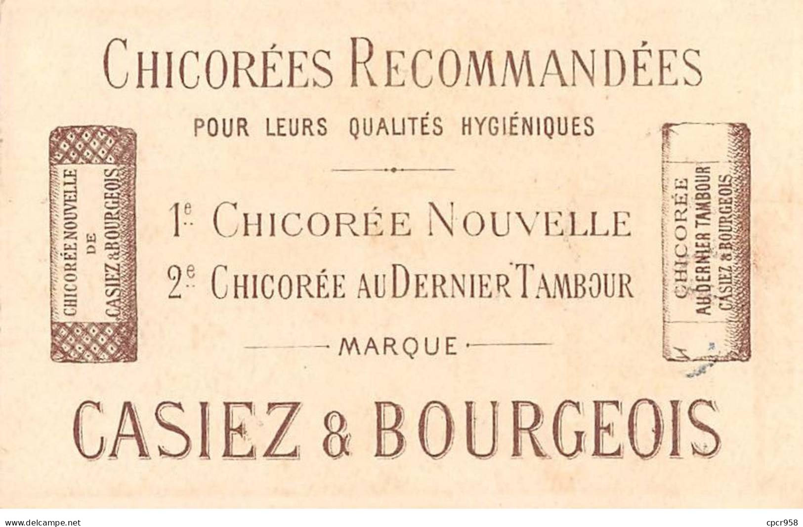 Chromos -COR11008- Chicorée Nouvelle De Casiez & Bourgeois- Tambour De La Marine - Hommes - Marin -Fond Or-  7x11cm Env. - Tè & Caffè