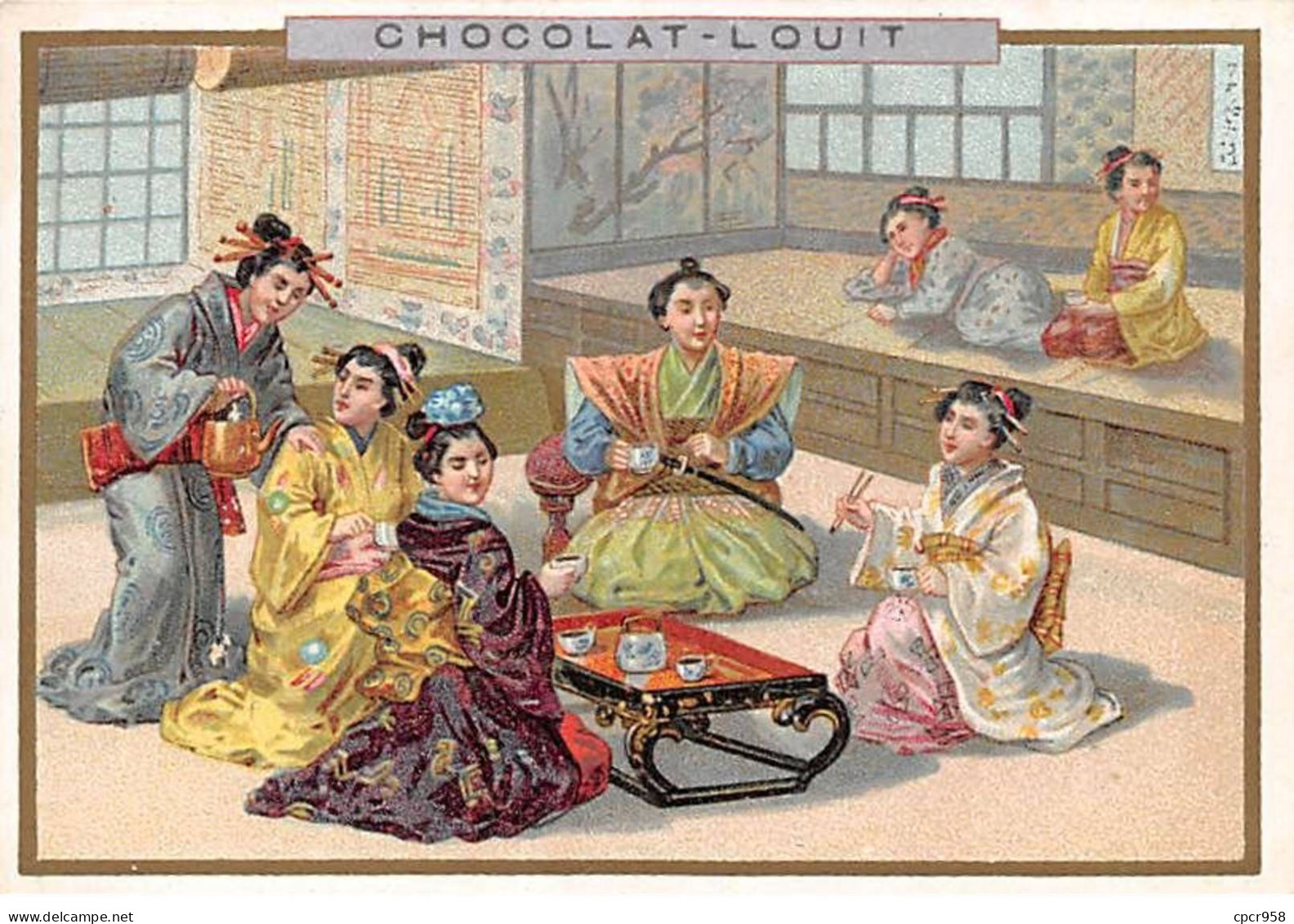 Chromos -COR10916- Chocolat Louit- Thé- Geishas - Japon  -  7x10cm Env. - Louit