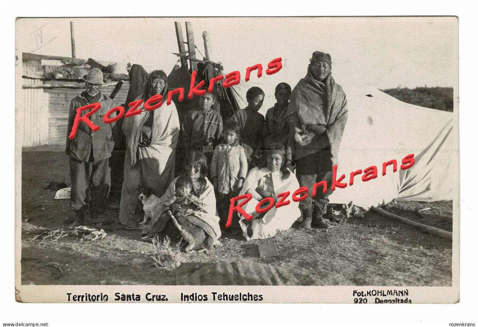 CPA Argentina Argentine Territorio Santa Cruz Indios Tehuelches Ethnic Indigene Natives Native Indians Kohlmann - Argentina